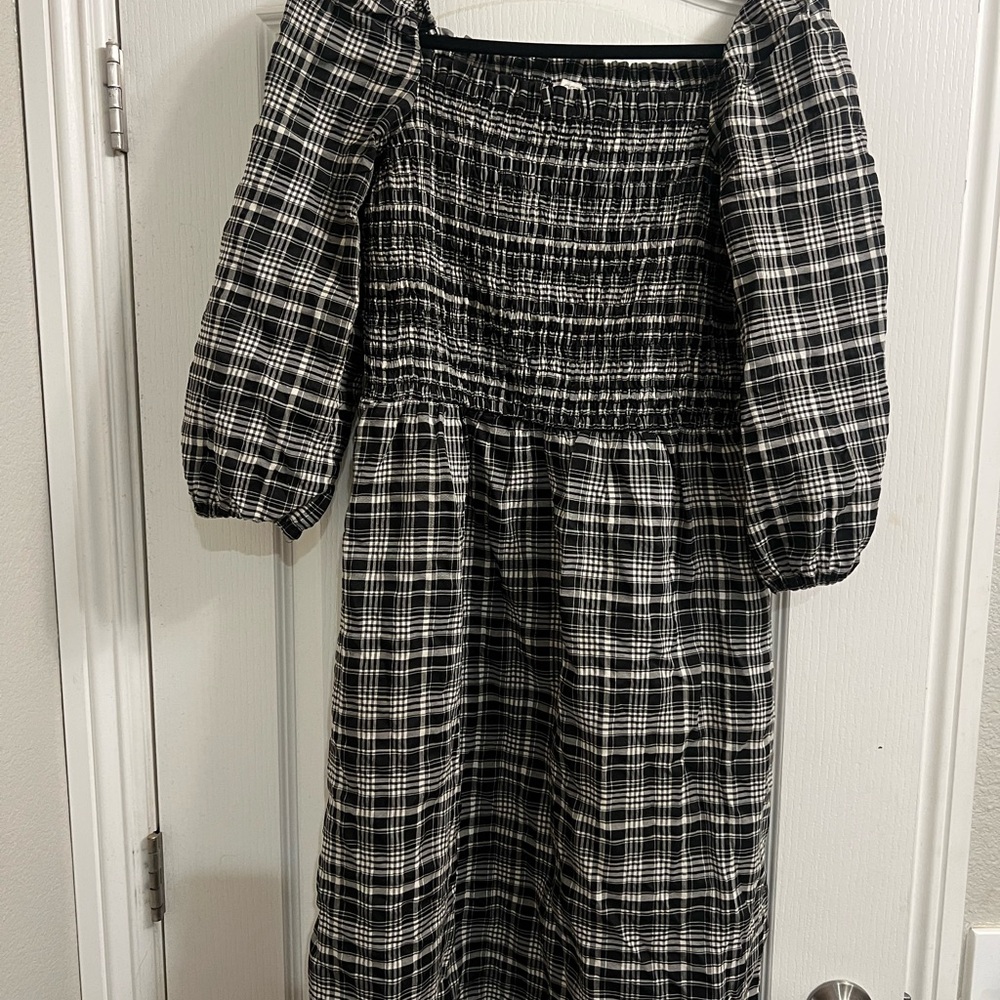 Black and White Plaid Dress